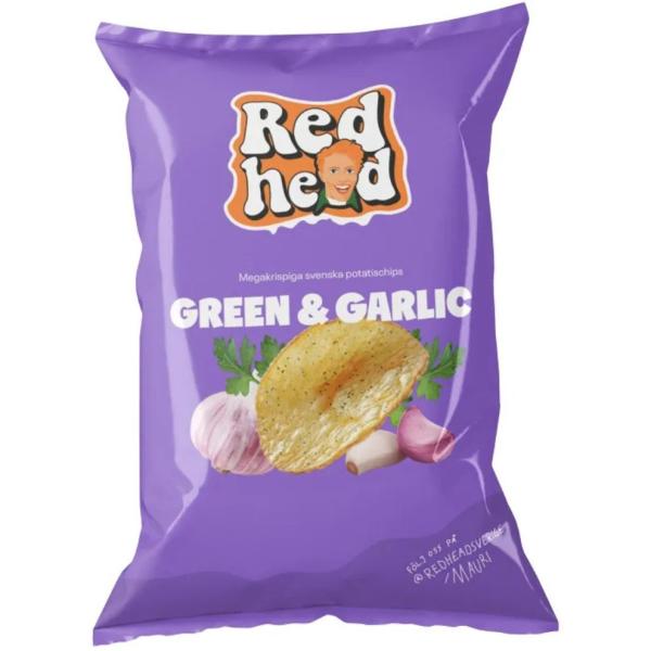 Redhead Chips Green & Garlic 150G